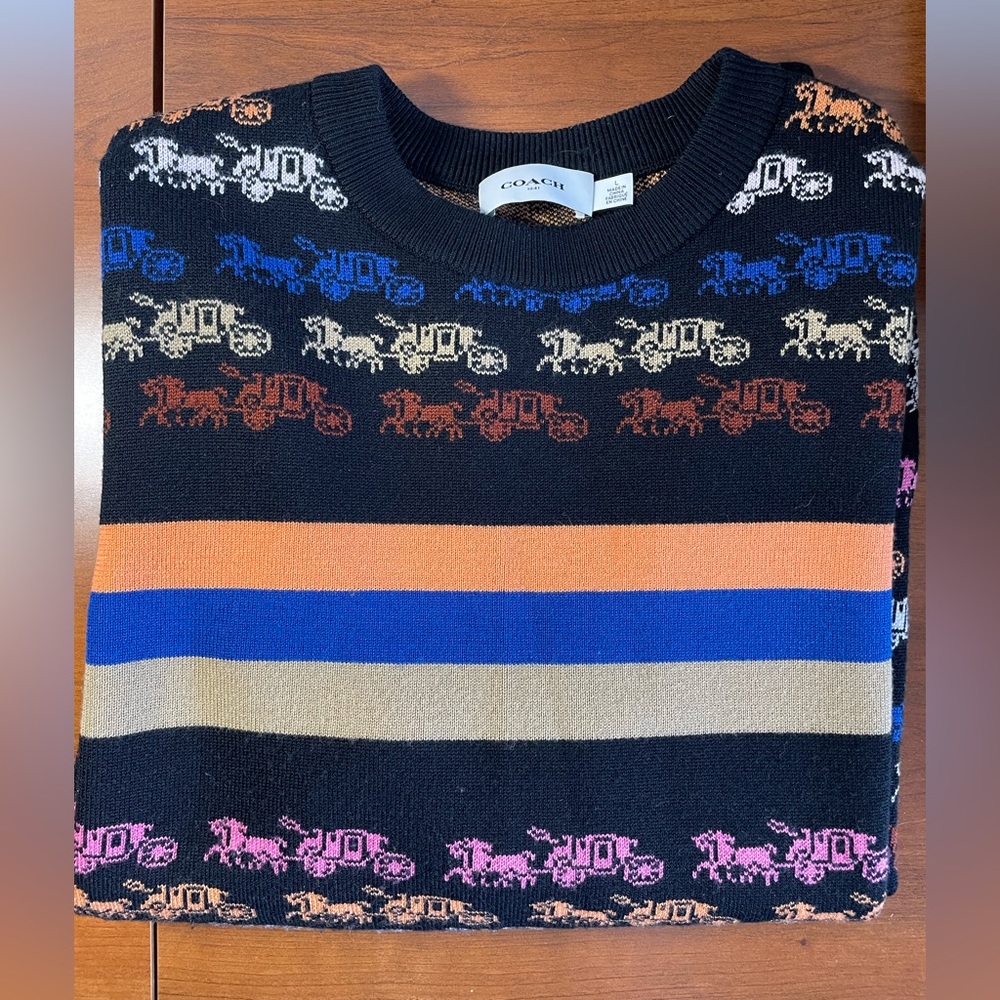 Coach 100 %  wool Crew neck sweater
